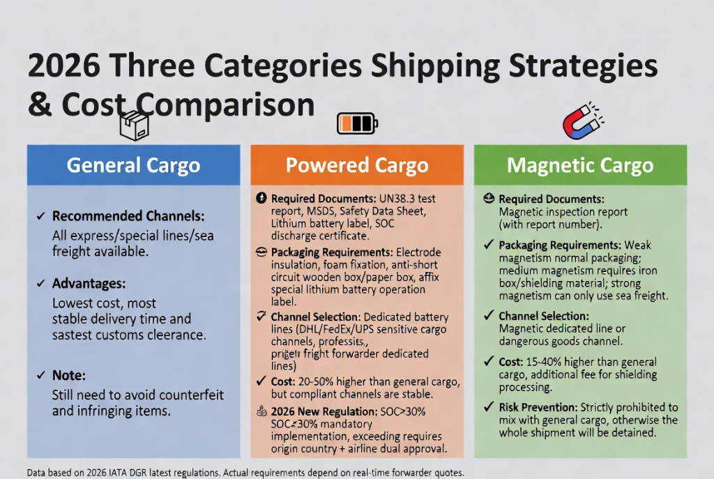 国际物流邮寄干货：带电、带磁、普货区分邮寄经验（2026最新）