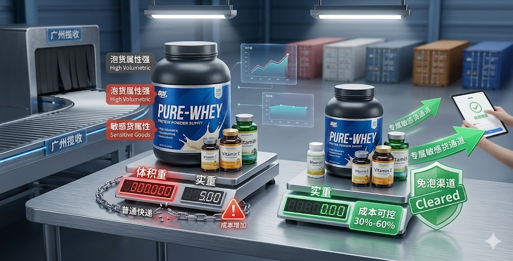 广州发全球免泡敏感物流怎么选？保健品蛋白粉国际快递渠道全解析