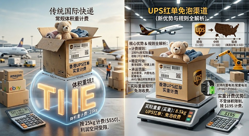快递到美国不想被泡重坑？UPS红单免泡计费规则与省钱攻略全解析