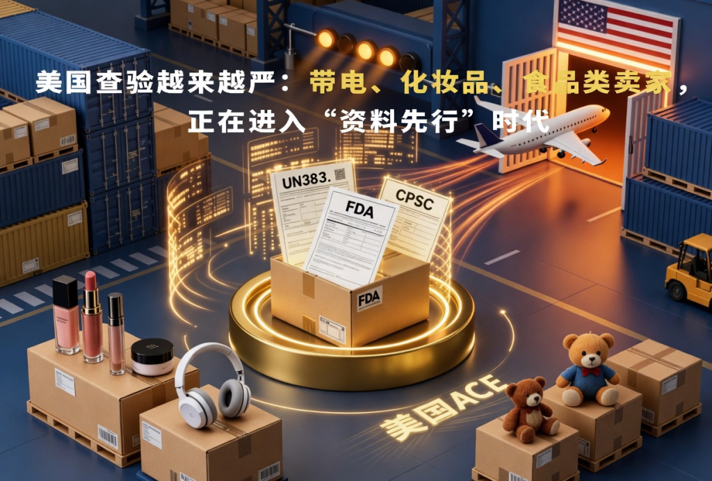 美国查验越来越严2026:带电、化妆品、食品类卖家进入“资料先行”时代